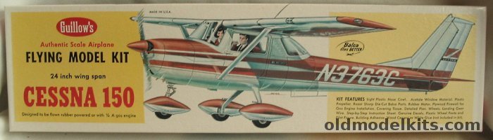 Guillows 1/16 Cessna 150 - 24 inch Wingspan Balsawood Flying Model Airplane, 309 plastic model kit